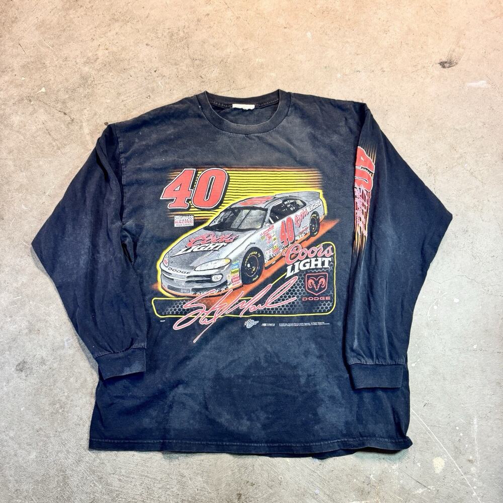 Sterling Marlin Coors Light NASCAR Racing Men's Black Long Sleeve T-Shirt Size L